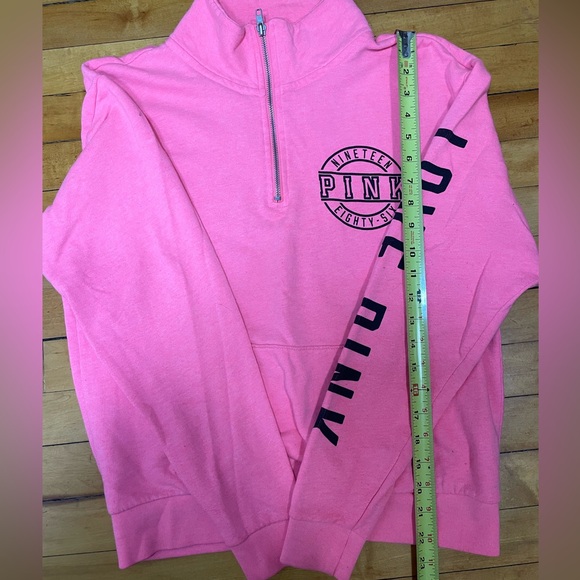 PINK Victoria's Secret Women's Pink 1/4 Zip Pullover Sweatshirt XS - Picture 8 of 9